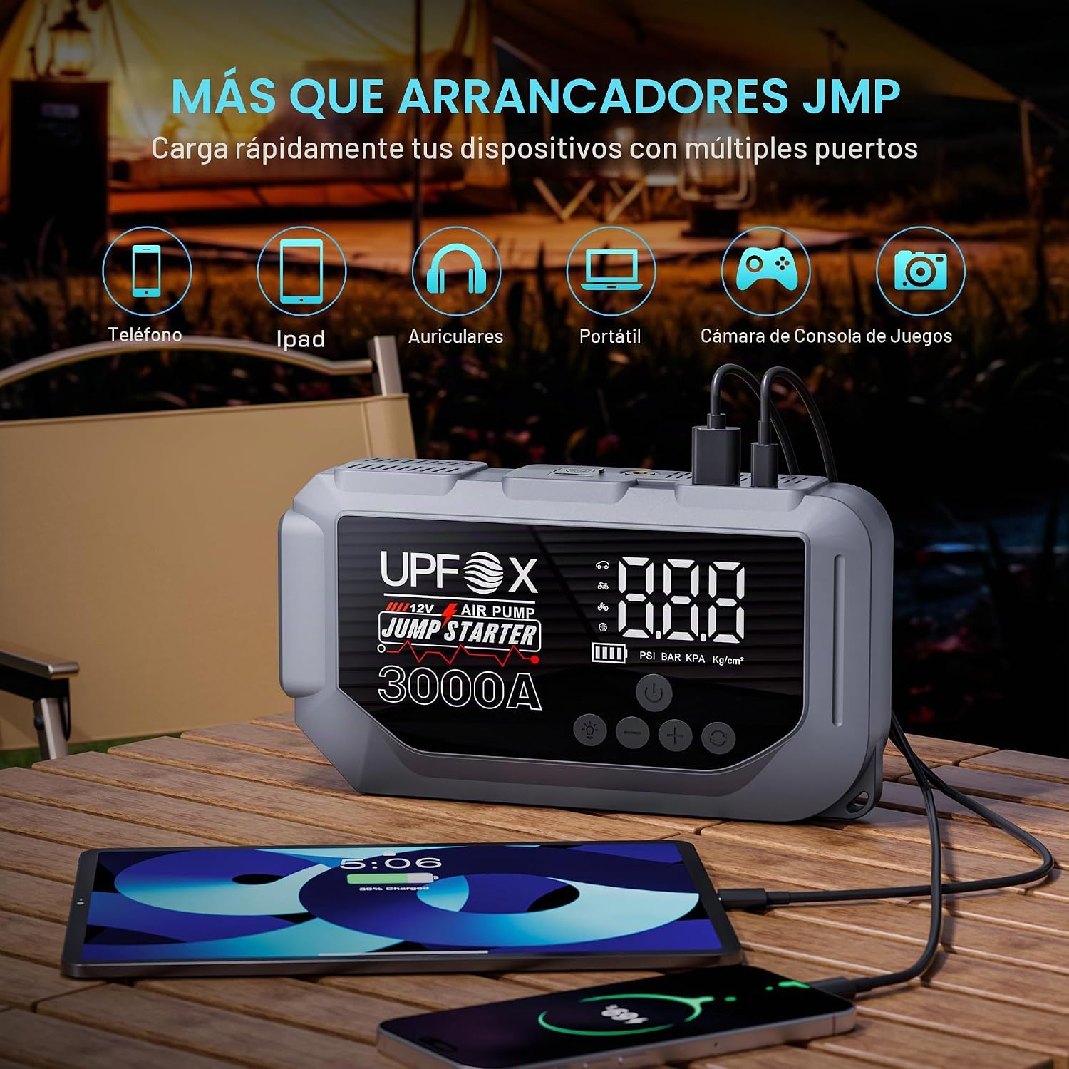 Arrancador de 3000A con compresor de aire 12V \u2013 Arrancador por...