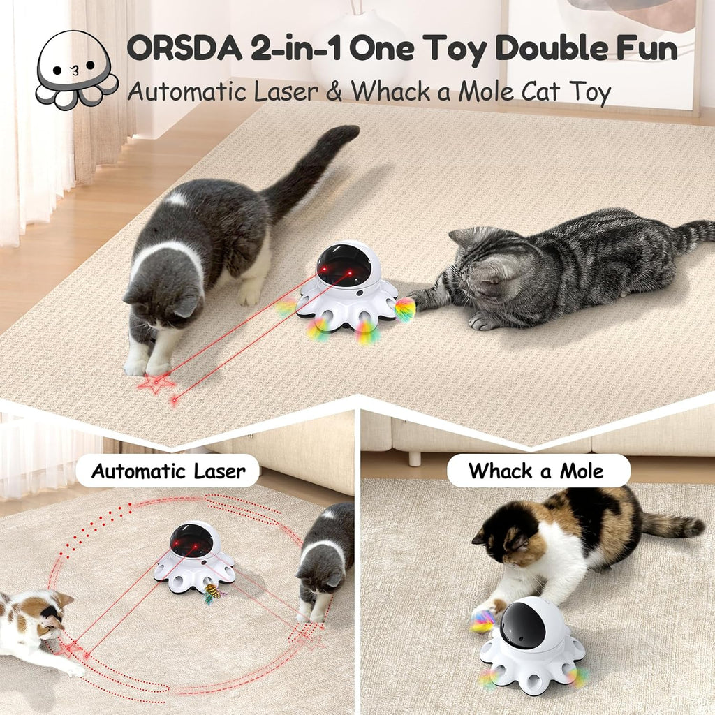 ORSDA Juguete láser para gatos, juguetes interactivos 2 en 1 para g...