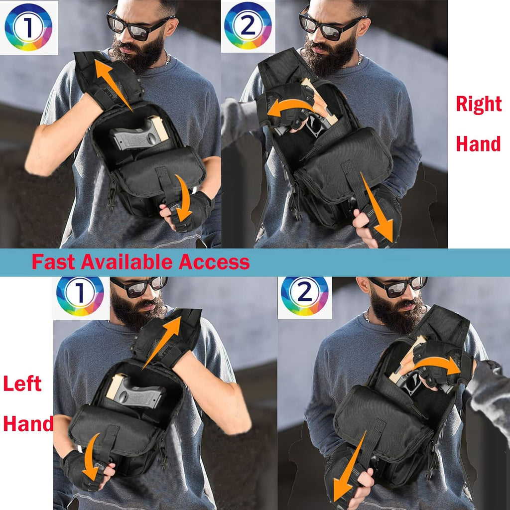 Bolso táctico LarKoo para pistola en el pecho, con funda oculta, pa...