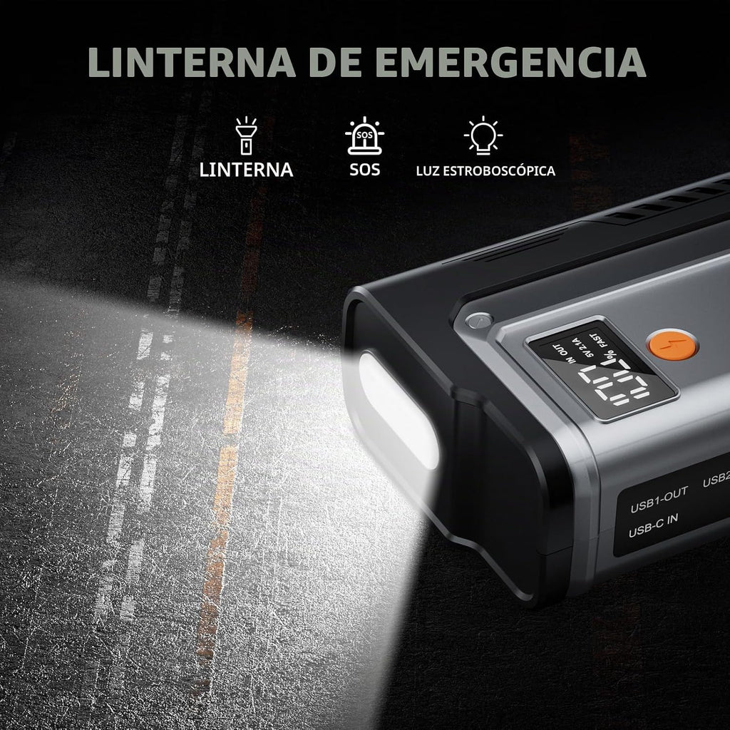 Arrancador de coche 5000A, batería portátil para motores de gasolin...
