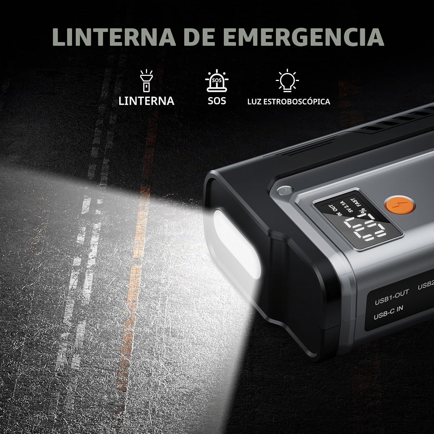 Arrancador de coche 5000A, batería portátil para motores de gasolin...