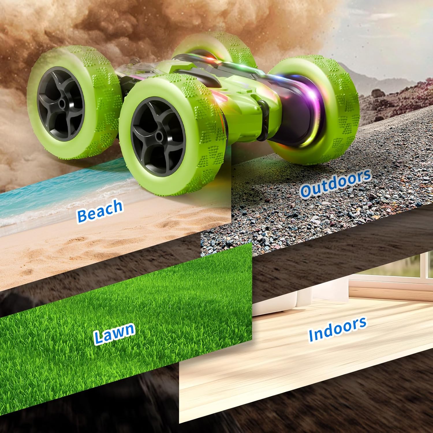 Zalneo Coche de acrobacias con control remoto \u2013 4WD 360° Flip...