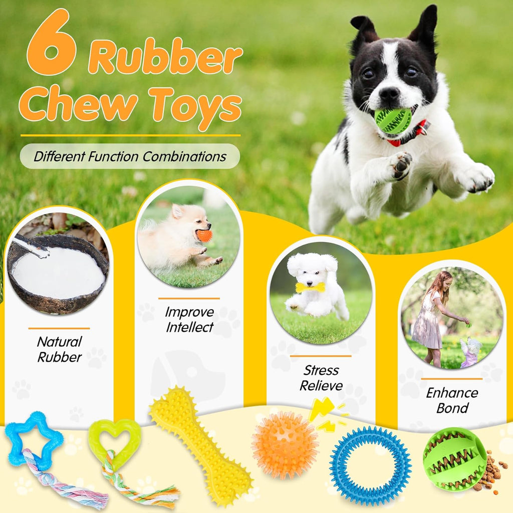 Zeaxuie Paquete de 25 juguetes masticables de lujo para cachorros,...
