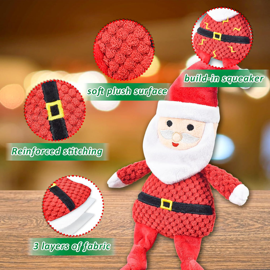 LECHONG Juguetes de Navidad para perros, 4 juguetes chirriantes par...
