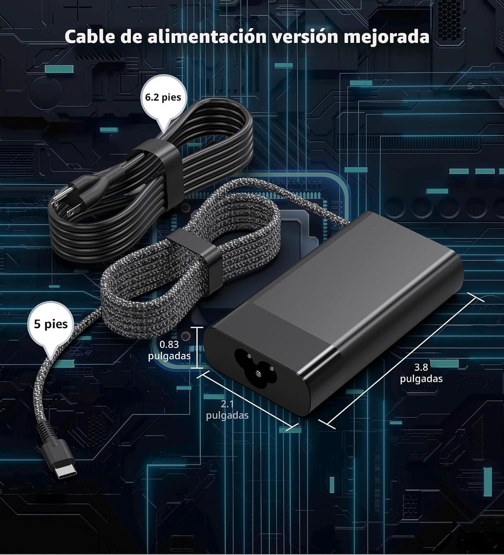 Nuevo Slim 65W USB C Cargador de portátil Reemplazo para HP Cargado...