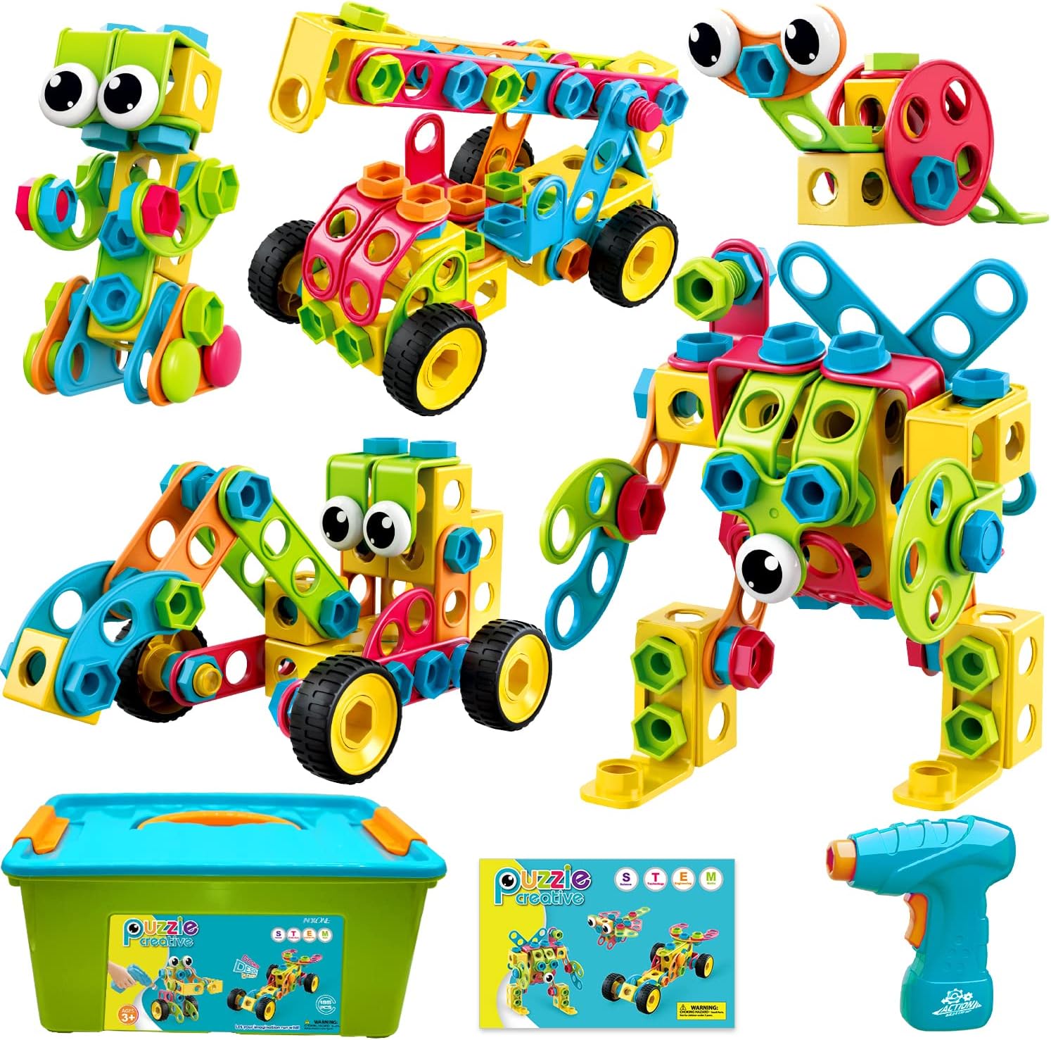 NXONE 195 piezas de juguetes educativos STEM para niños y niñas de...
