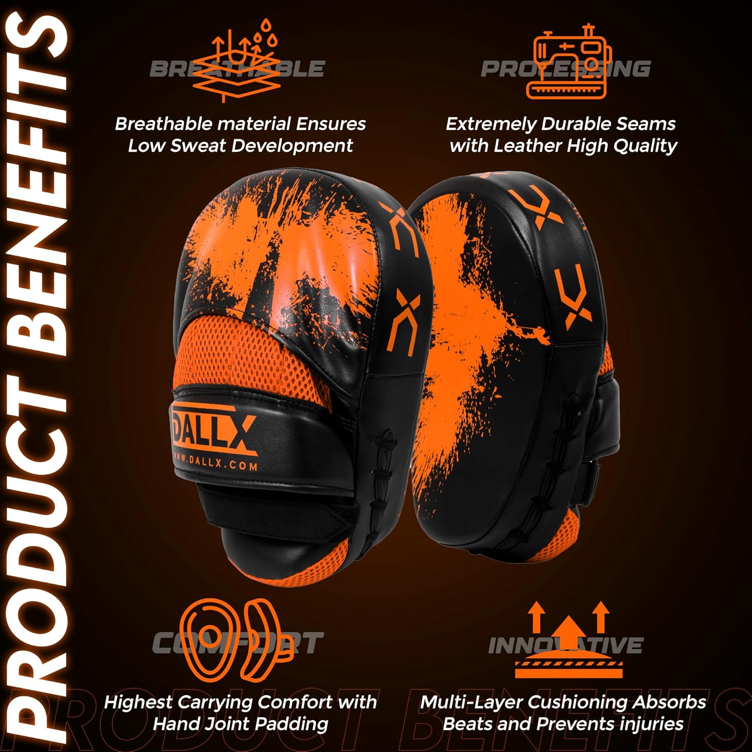 DALLX Guantes deportivos con gancho y Jab curvados para entrenamien...