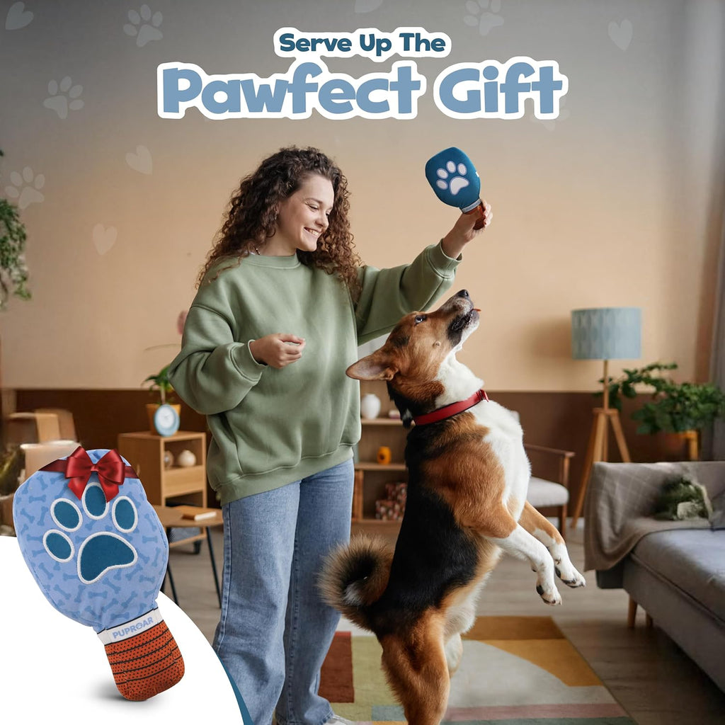 PUPROAR Juguete para perros de pickleball, divertida paleta de felp...