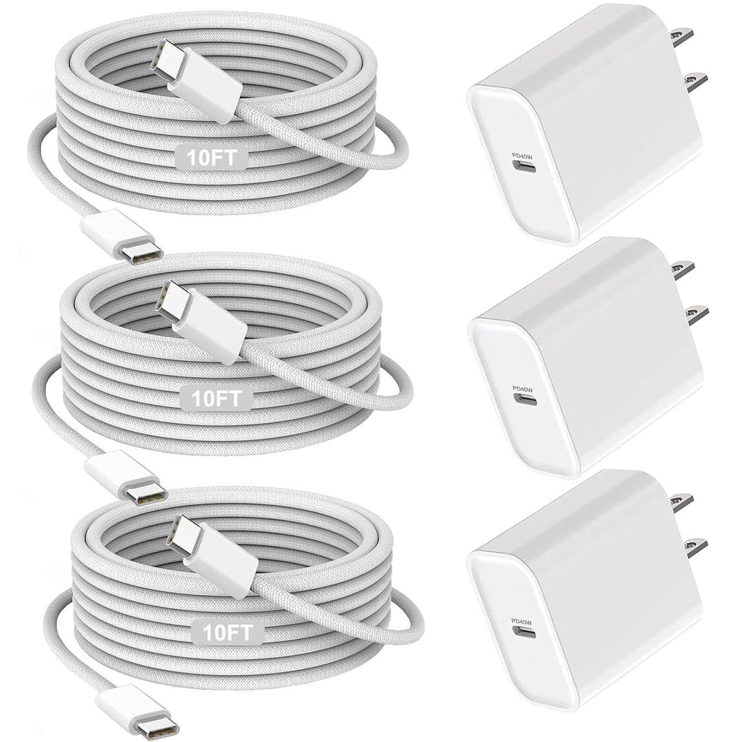 Cargador para iPhone 17\/16\/15 de carga rápida, paquete de 3 carga...