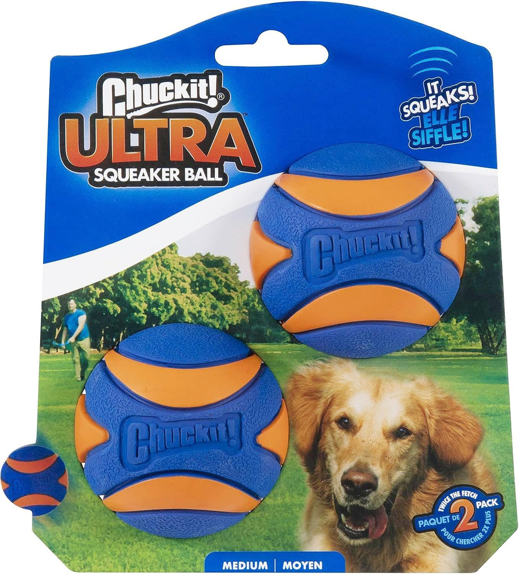 CHUCKIT Pelota ultra chirriadora para perros pequeños, pequeña