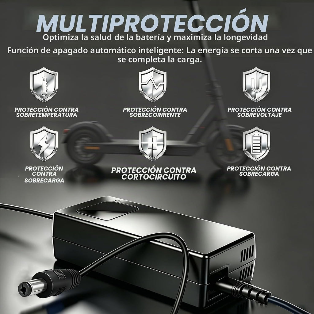 Cargador de batería de 42V 2A para baterías de litio 10S 36V | DC 5...