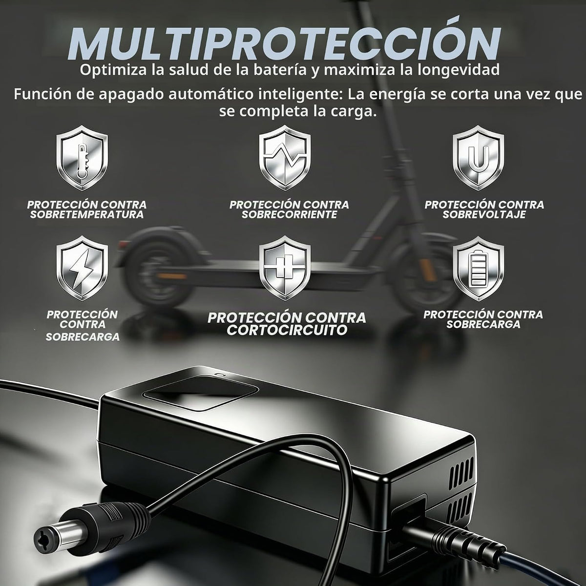 Cargador de batería de 42V 2A para baterías de litio 10S 36V | DC 5...