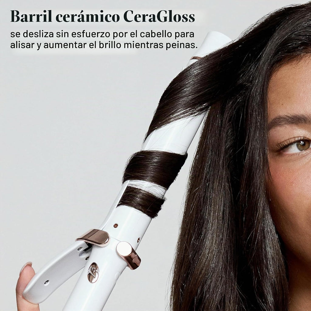 T3 SinglePass Curl X Rizador de barril extra largo de 1", 1.25&...