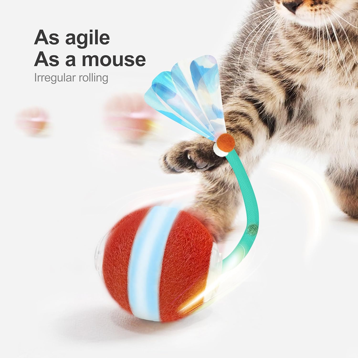 Jkanti Juguetes Interactivos para Gatos de Interior, Pelota de Gato...