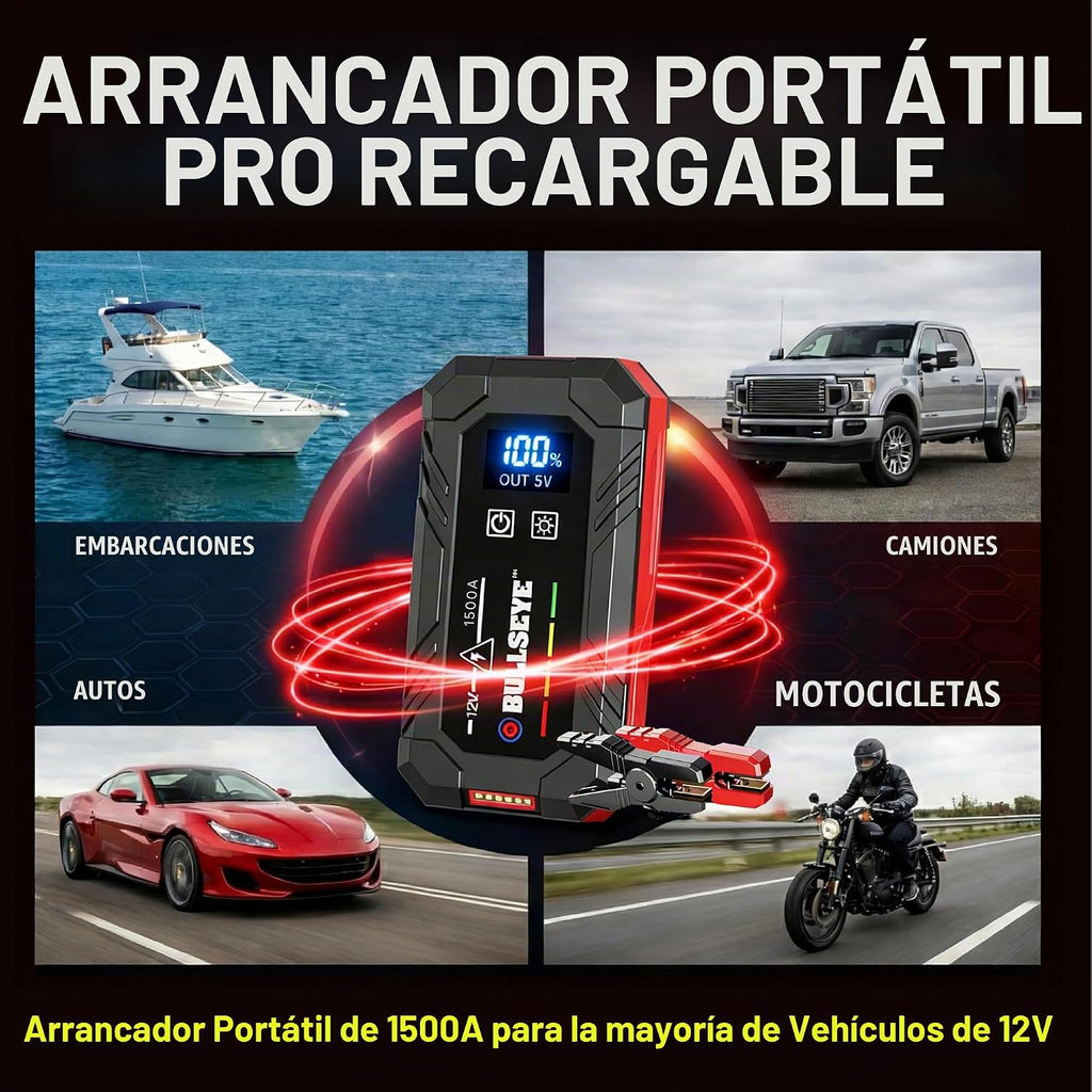 Bullseye SafetyXL 1500A - Arrancador portátil para batería de coche...