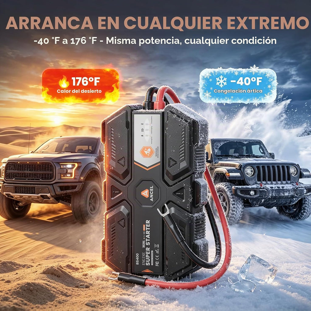 ANCEL BS400 Super Starter, arrancador de súper condensador conectad...