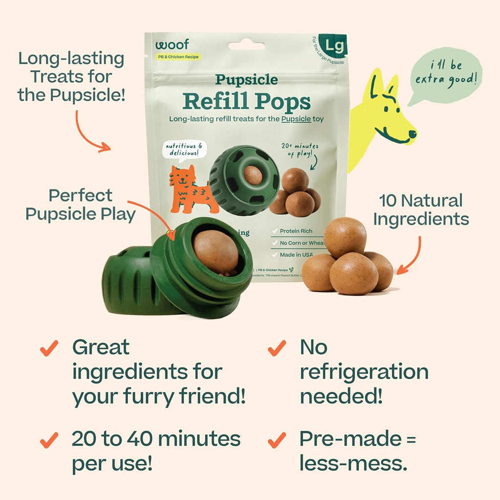 WOOF Pupsicle - Paletas de recambio de pollo, deliciosas golosinas...