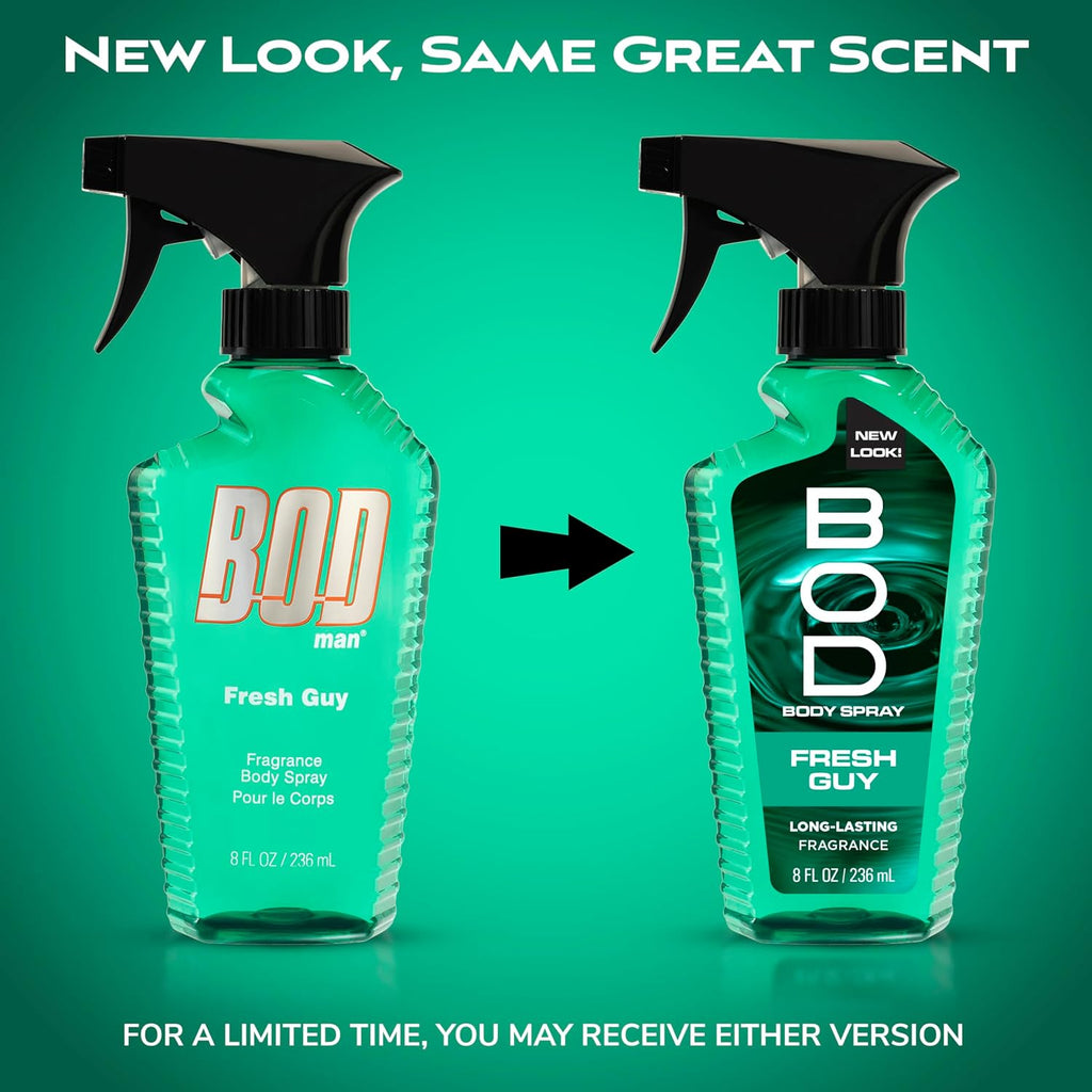 BOD man Fragancia corporal en aerosol, Fresh Guy, 8 onzas líquidas...