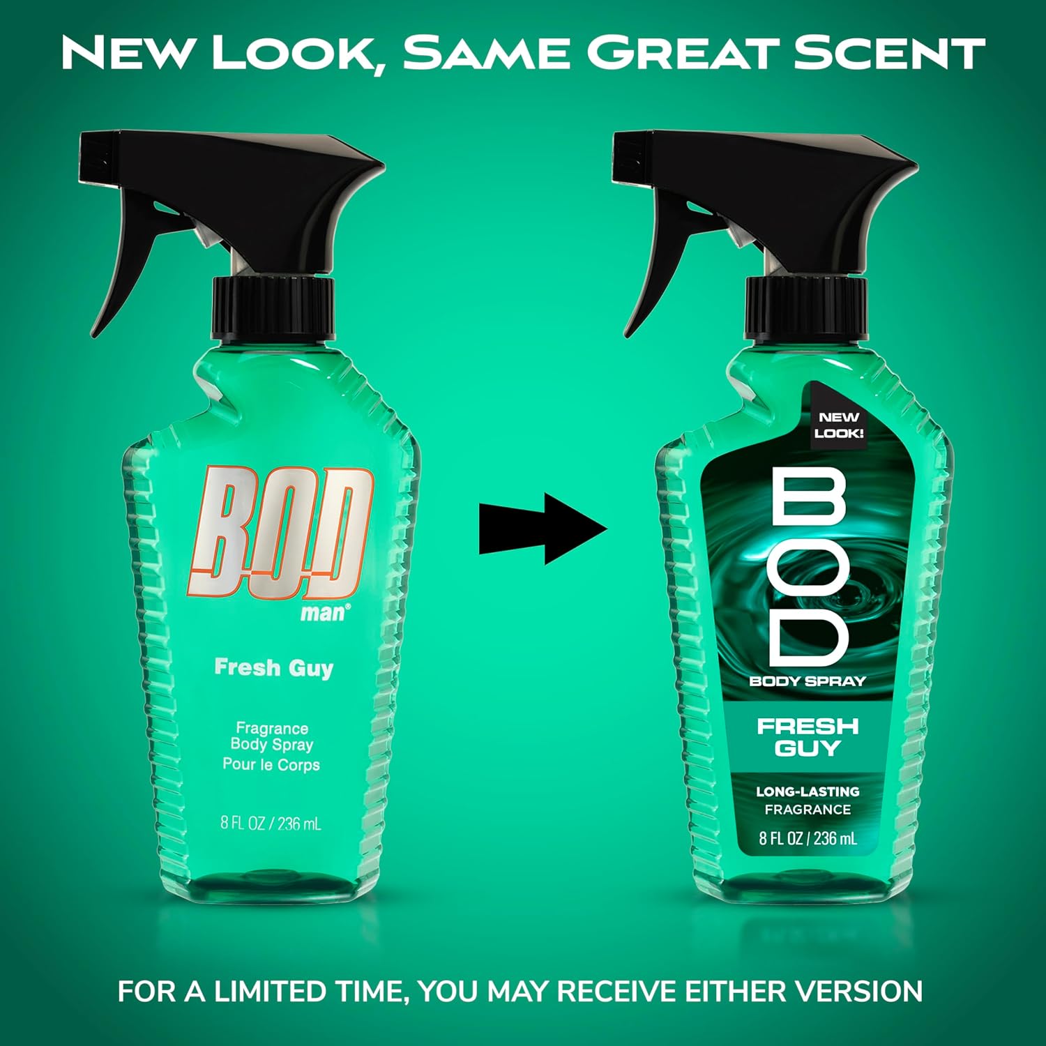 BOD man Fragancia corporal en aerosol, Fresh Guy, 8 onzas líquidas...
