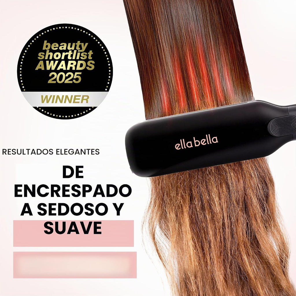 ELLA BELLA® Plancha plana de titanio para alisar el cabello (con in...