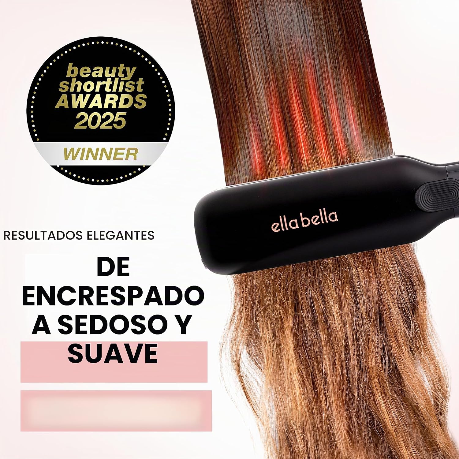 ELLA BELLA® Plancha plana de titanio para alisar el cabello (con in...