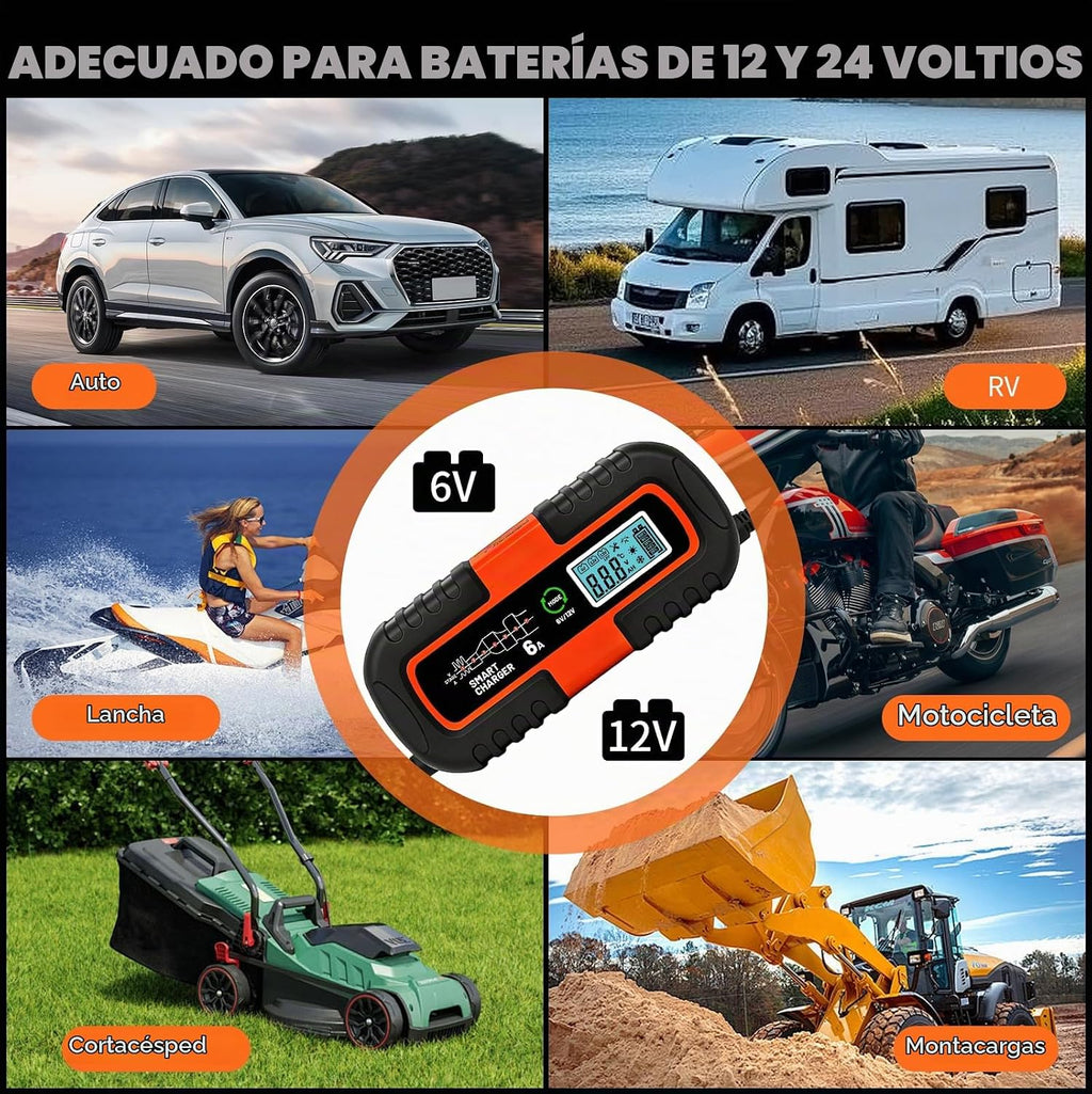 Cargador de batería inteligente de 12 V con reparación de pulsos, c...