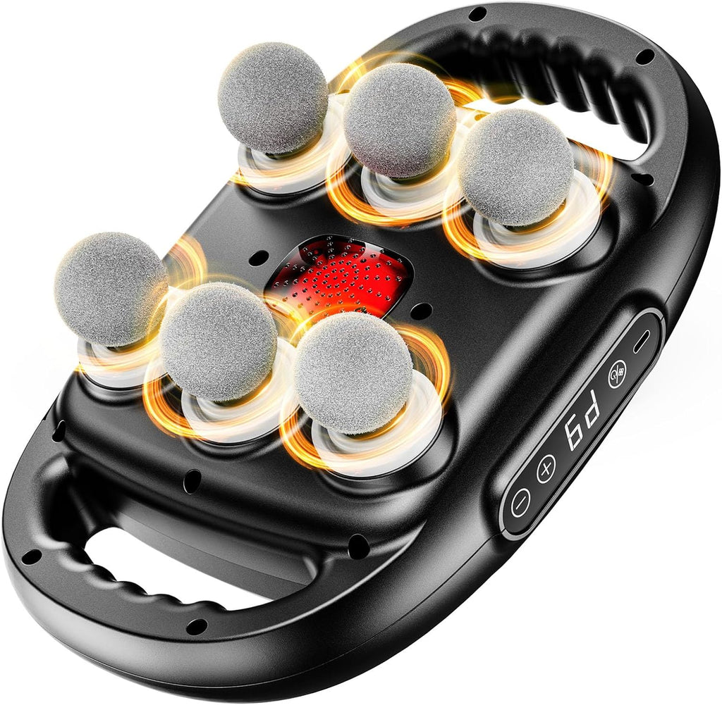 Pistola de masaje de 6 cabezas, masajeador de espalda de tejido pro...