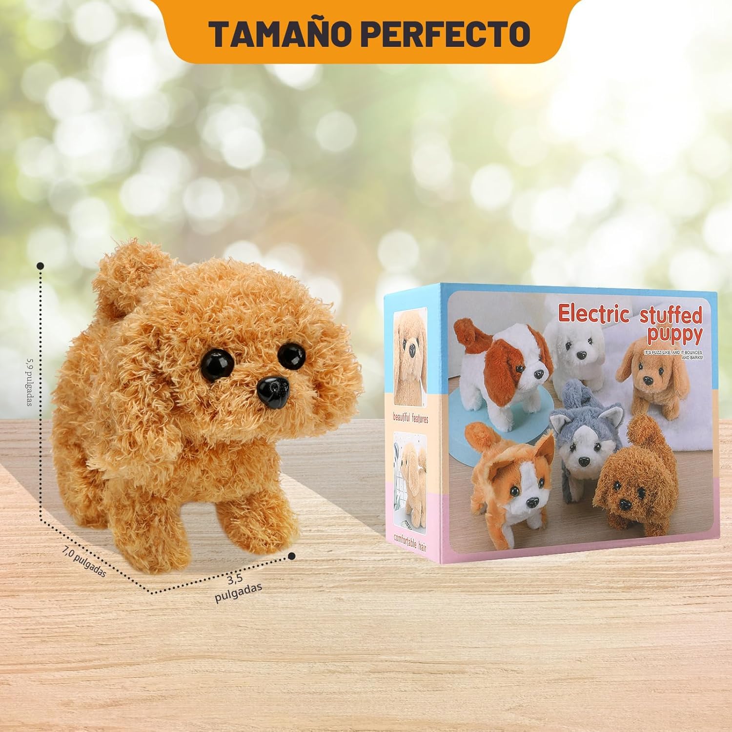 KSABVAIA Juguete de peluche electrónico interactivo para perros \u2...