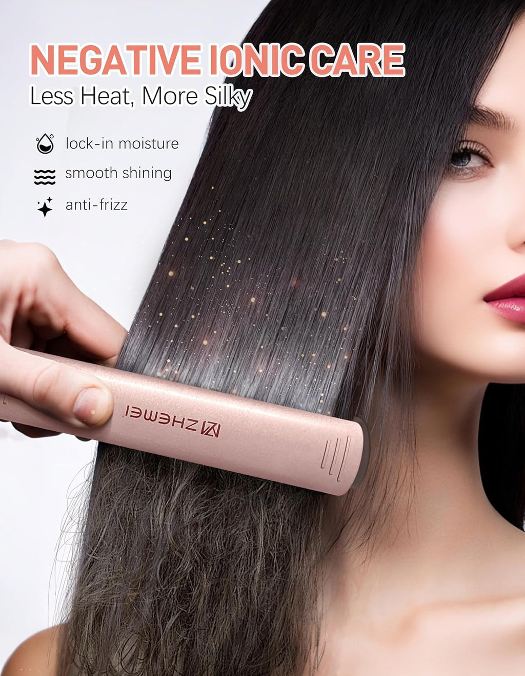 ZM ZHEMEI Plancha para el cabello, plancha plana de 1 pulgada con p...