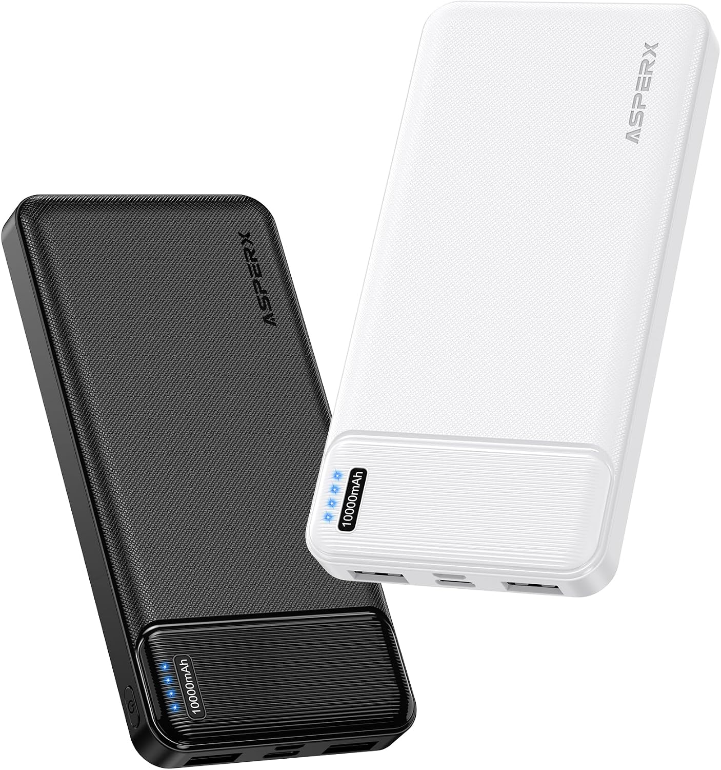 AsperX Paquete de 2 cargadores portátiles de salida USB C de 10000...