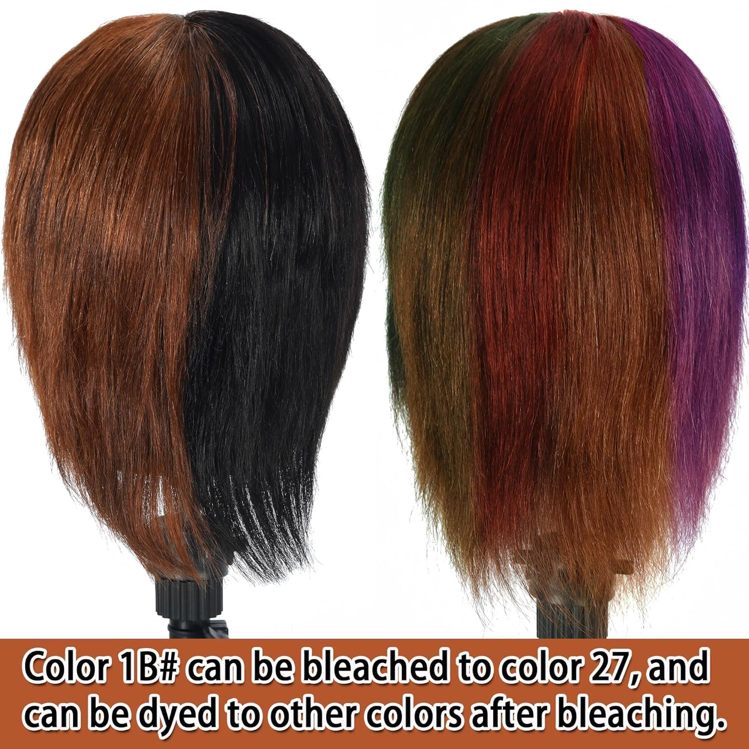 Yiifiulyn Cabeza de maniquí de cabello humano con barba, kit de prá...