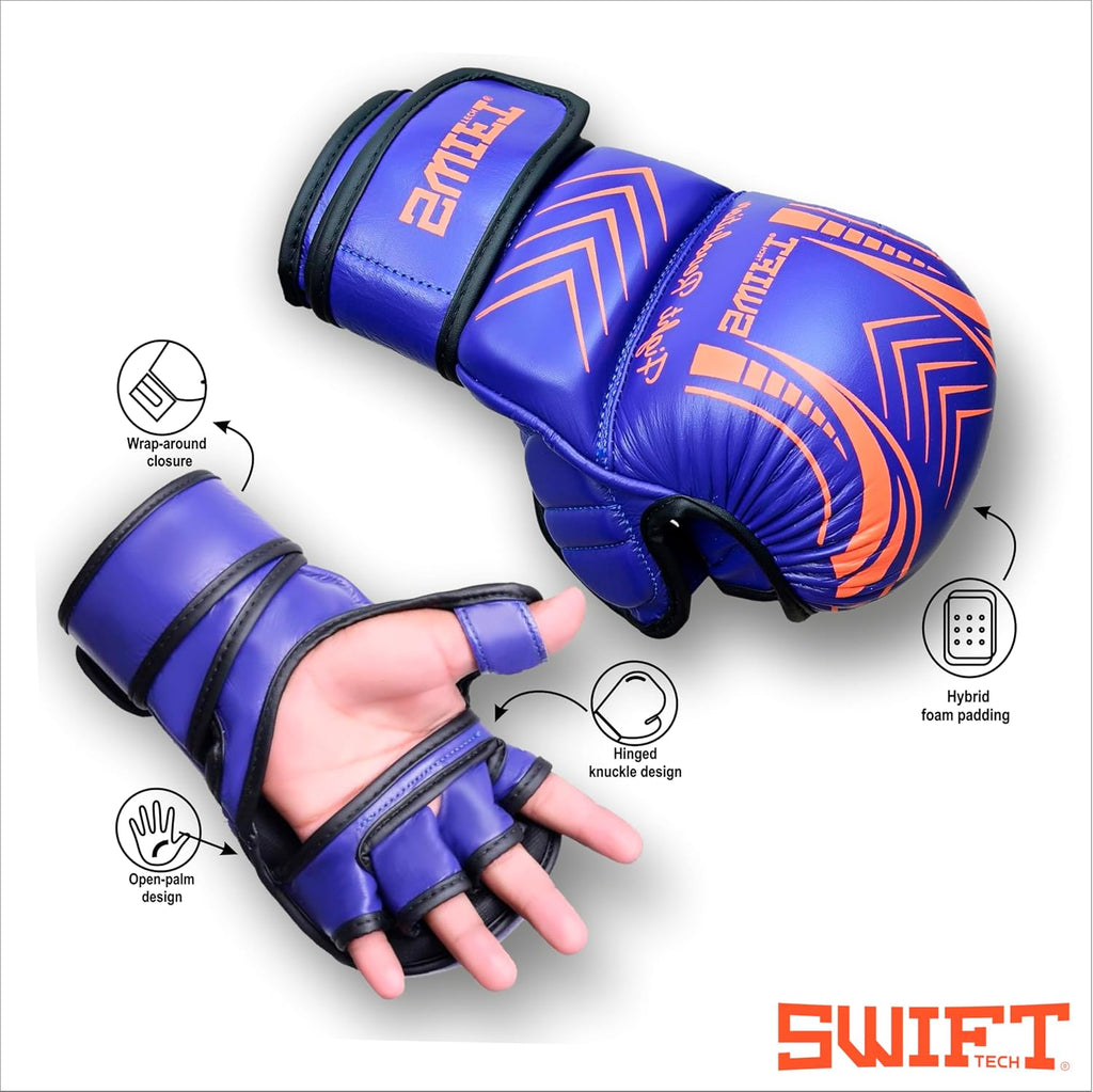SWIFT TECH Guantes Fight Revolution de piel de vaca de alta calidad...