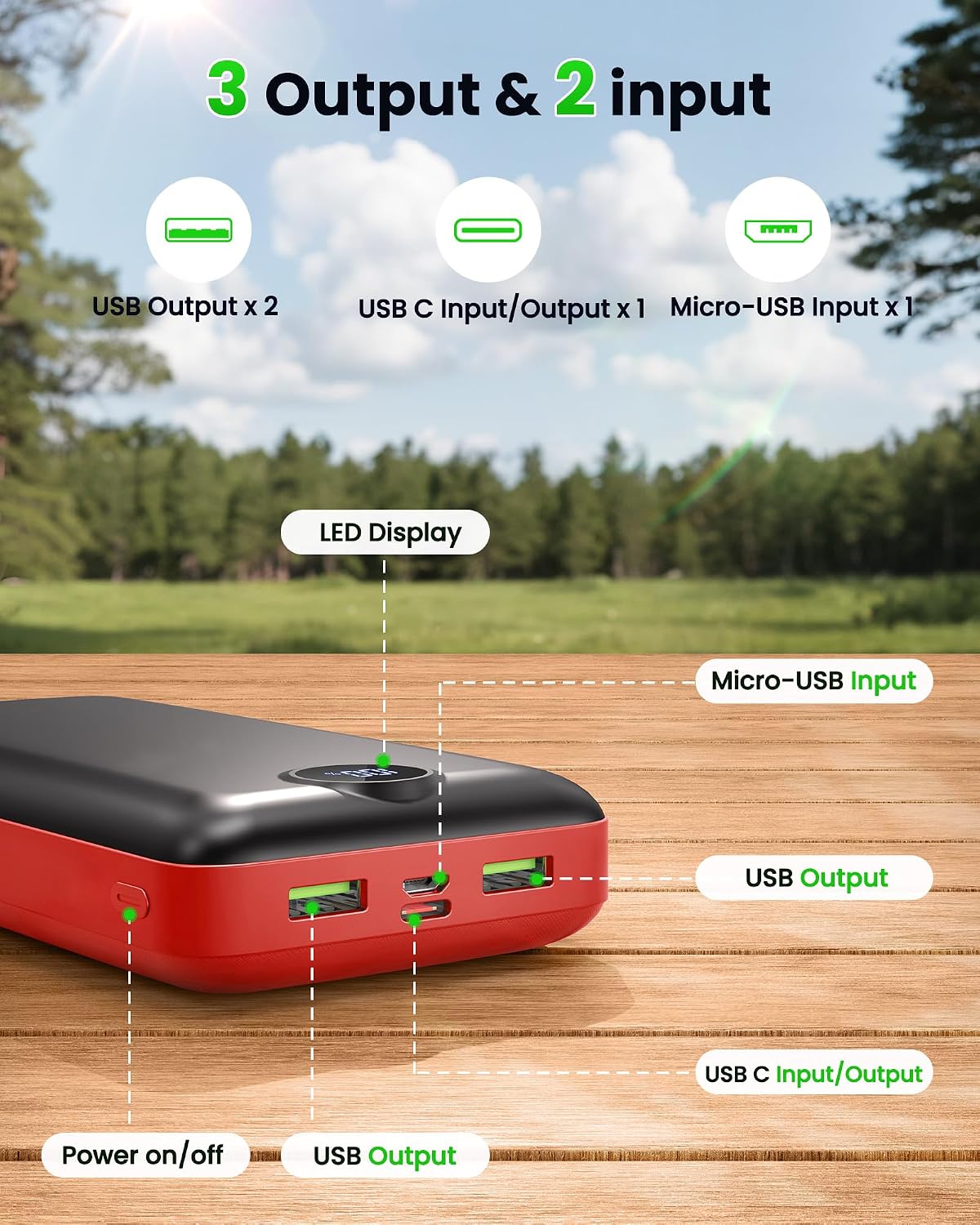 LOOPEAK Cargador Portátil Power Bank 50000mAh 22.5W Banco de Baterí...