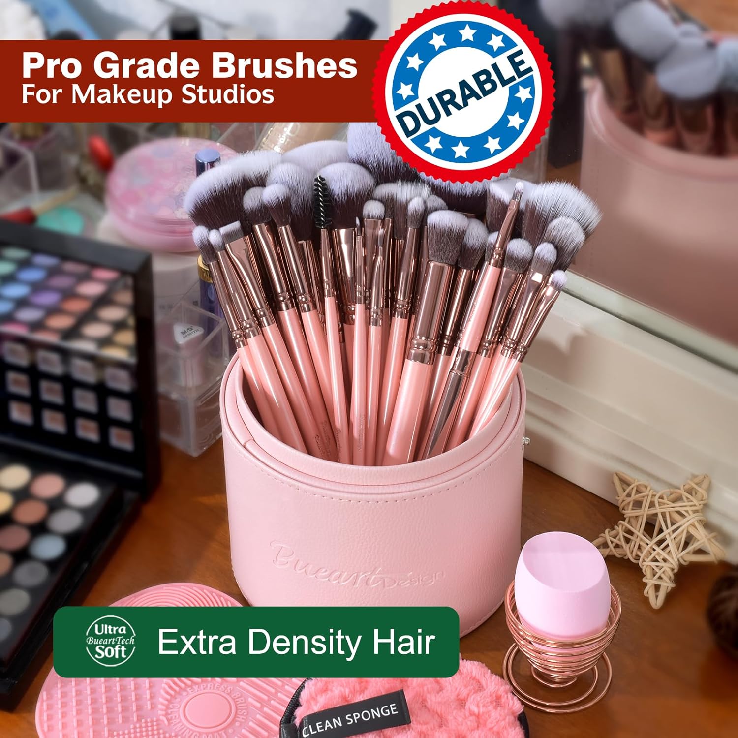 Bueart Design Juego de 30 piezas de brochas de maquillaje profesion...