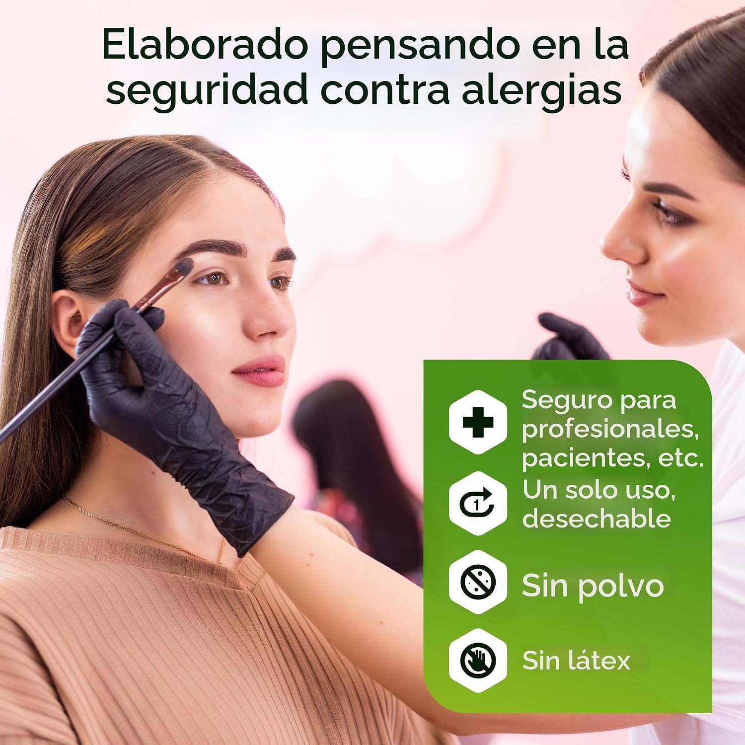 Inspire Guantes negros de nitrilo resistentes a los químicos de 6 m...