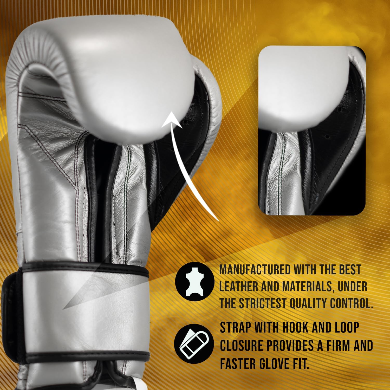 CLETO REYES Guantes de entrenamiento de boxeo con cierre de gancho...