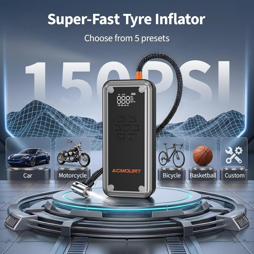 ACMOUNT Arrancador de salto W160 5000A con compresor de aire 150PSI...