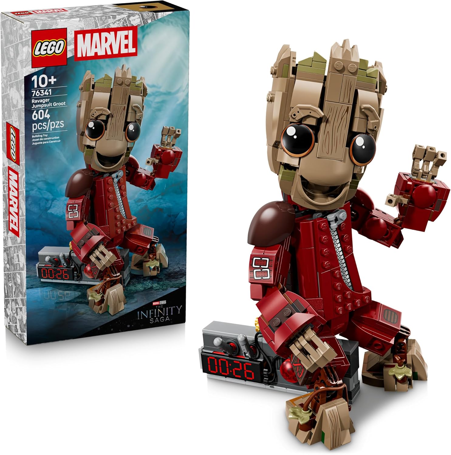 LEGO Marvel Ravager Enterizo Groot Building Toy para niños y niñas,...