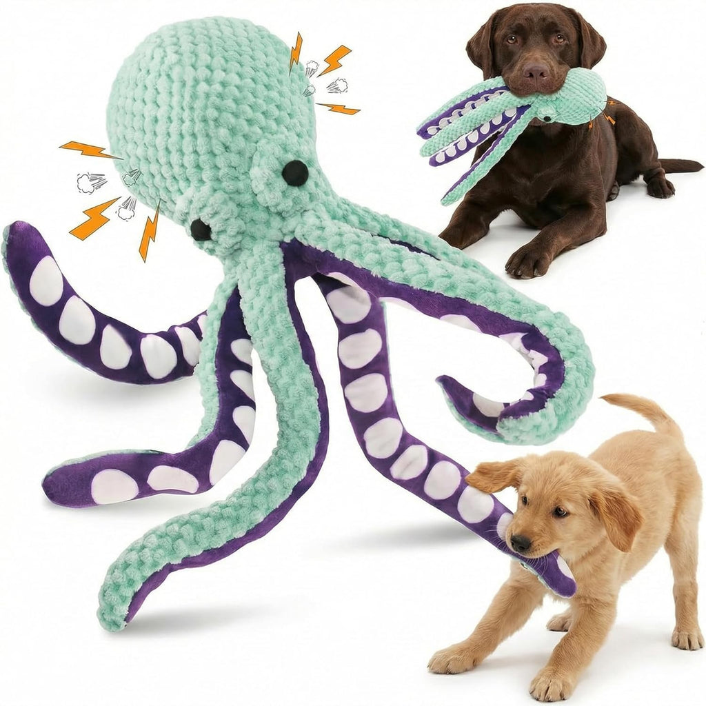 Pieza Paw-FECT - Juguetes grandes y duraderos chirriantes de pulpo...