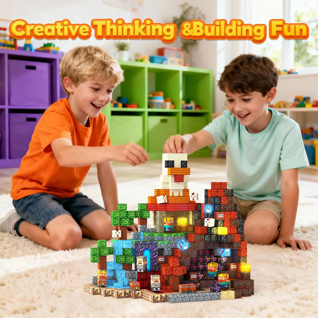 Laoren 200 bloques de construcción magnéticos para niños de 4 a 8 a...
