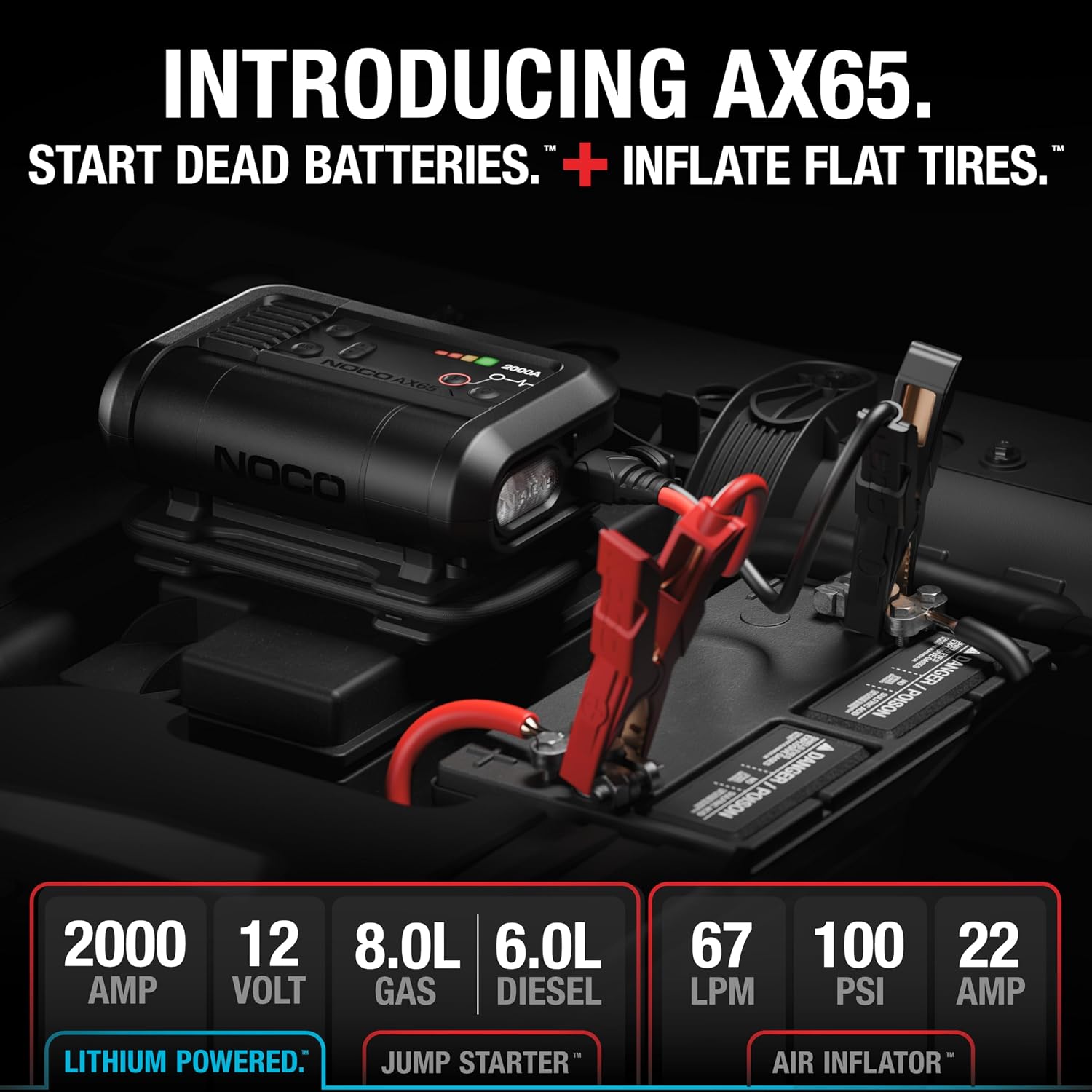 NOCO Boost+Air AX65: Arrancador de 2000A con compresor de aire e in...