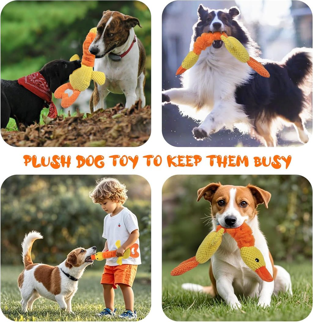 TwoEar Juguete de pato para perros con papel arrugado, juguete inte...