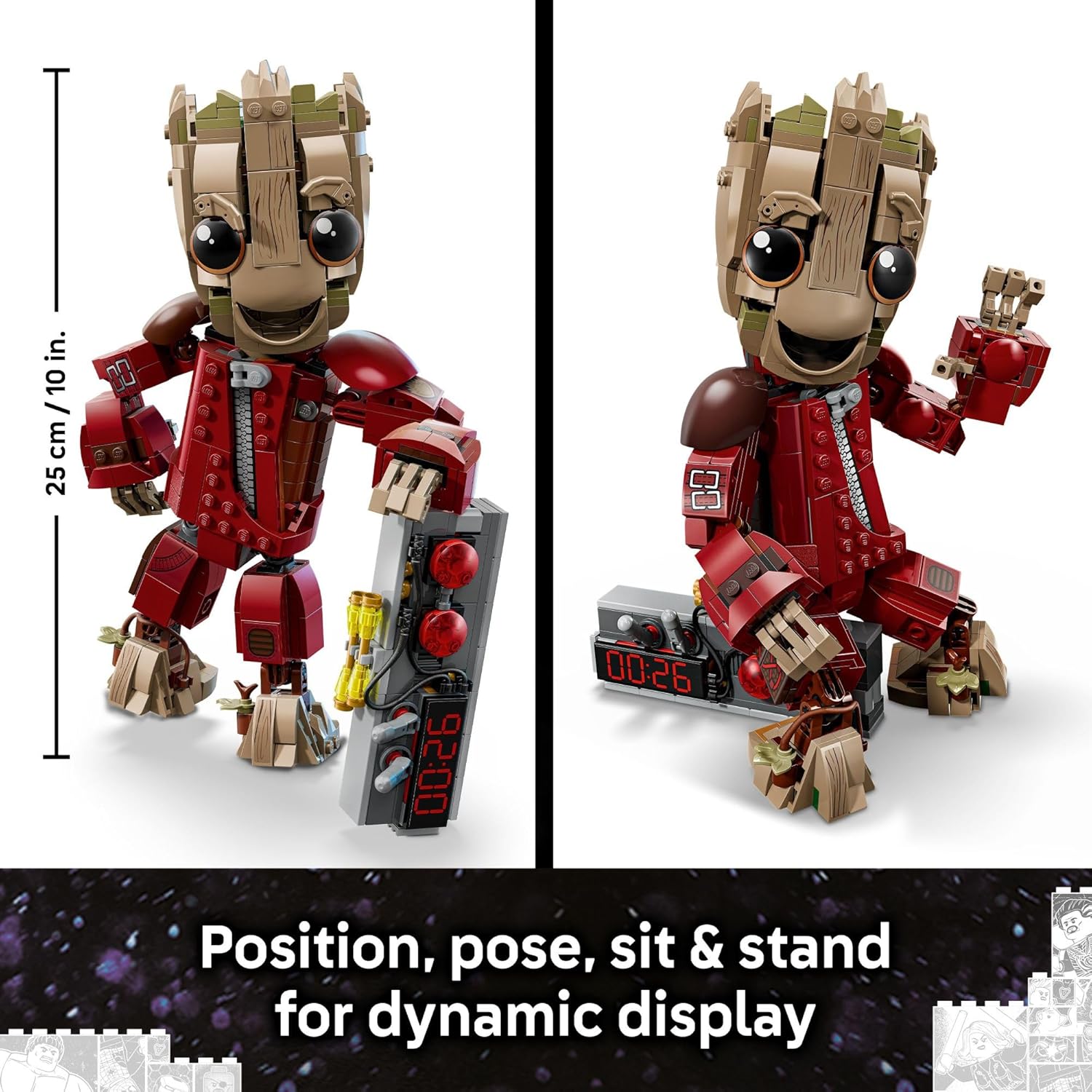 LEGO Marvel Ravager Enterizo Groot Building Toy para niños y niñas,...
