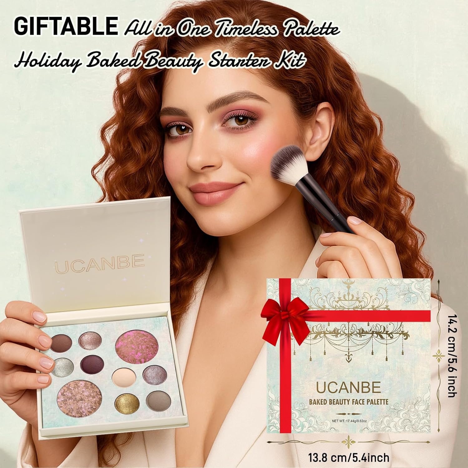UCANBE Juego de paleta de maquillaje horneado de tamaño completo, i...