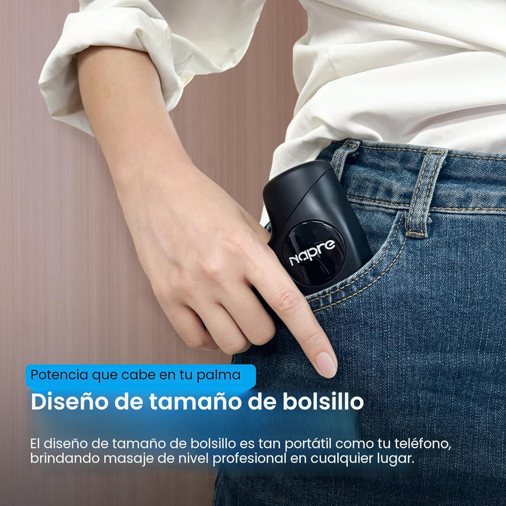 NAPRE Pistola de masaje desmontable 3 en 1 con calor, mini pistola...