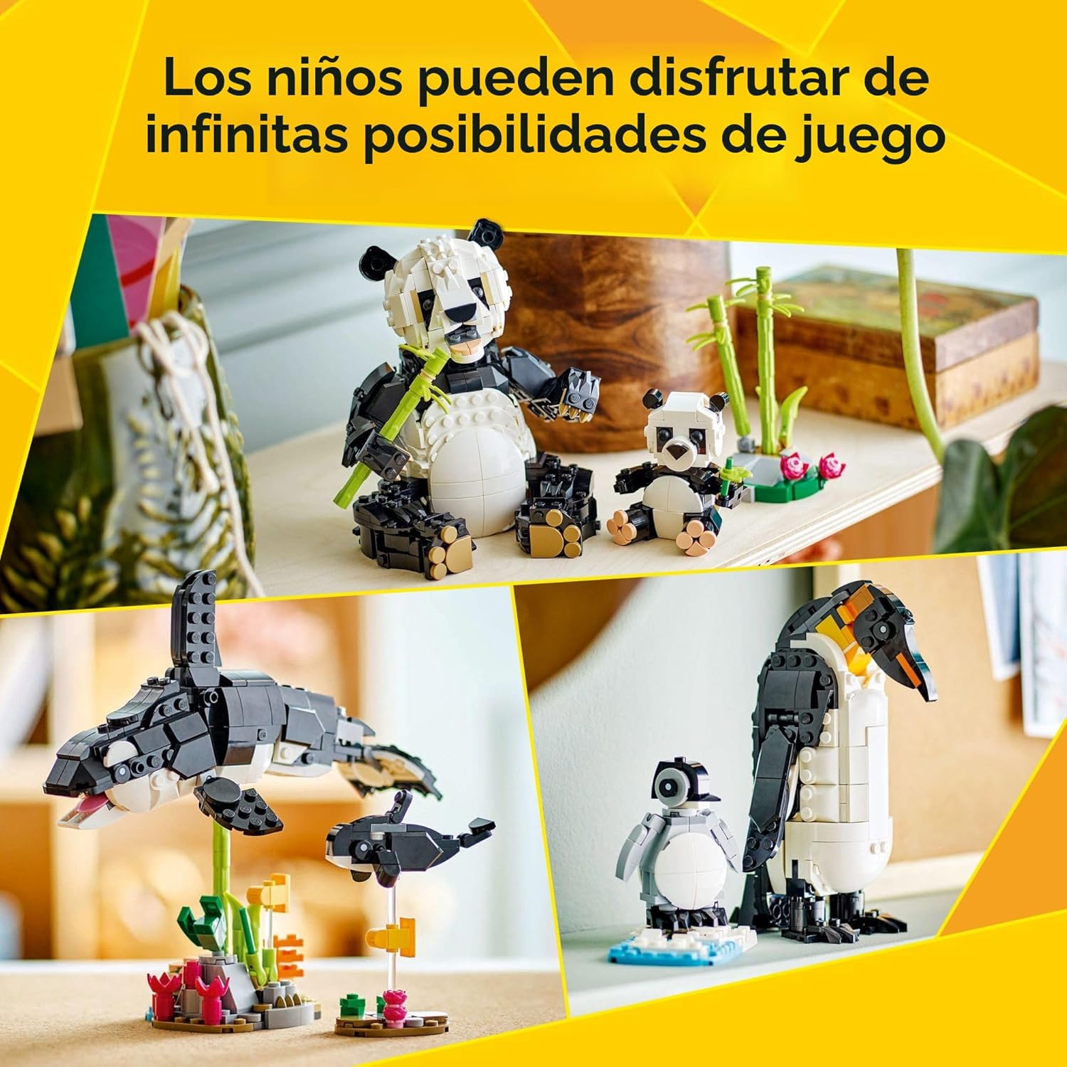 LEGO Creator 3 en 1 Familia de Pandas Salvajes - Kit de Juguetes de...