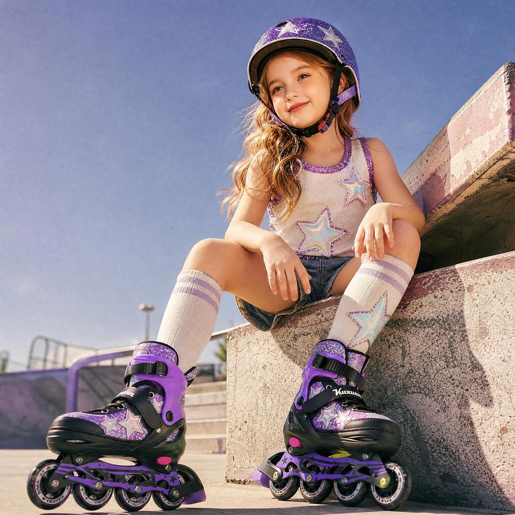 Kuxuan Adjustable Inline Skates for Girls and Women | Full Light Up...