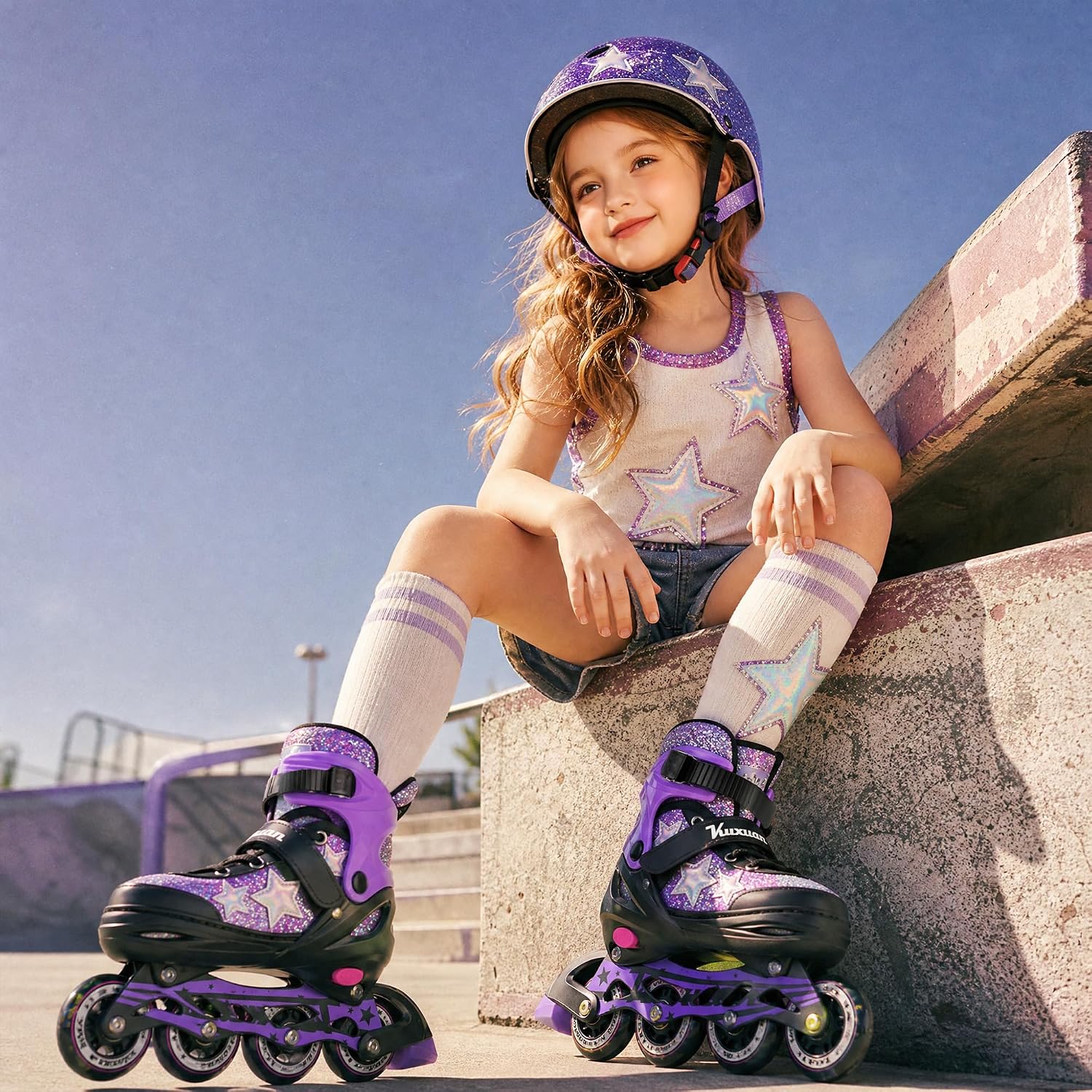 Kuxuan Adjustable Inline Skates for Girls and Women | Full Light Up...