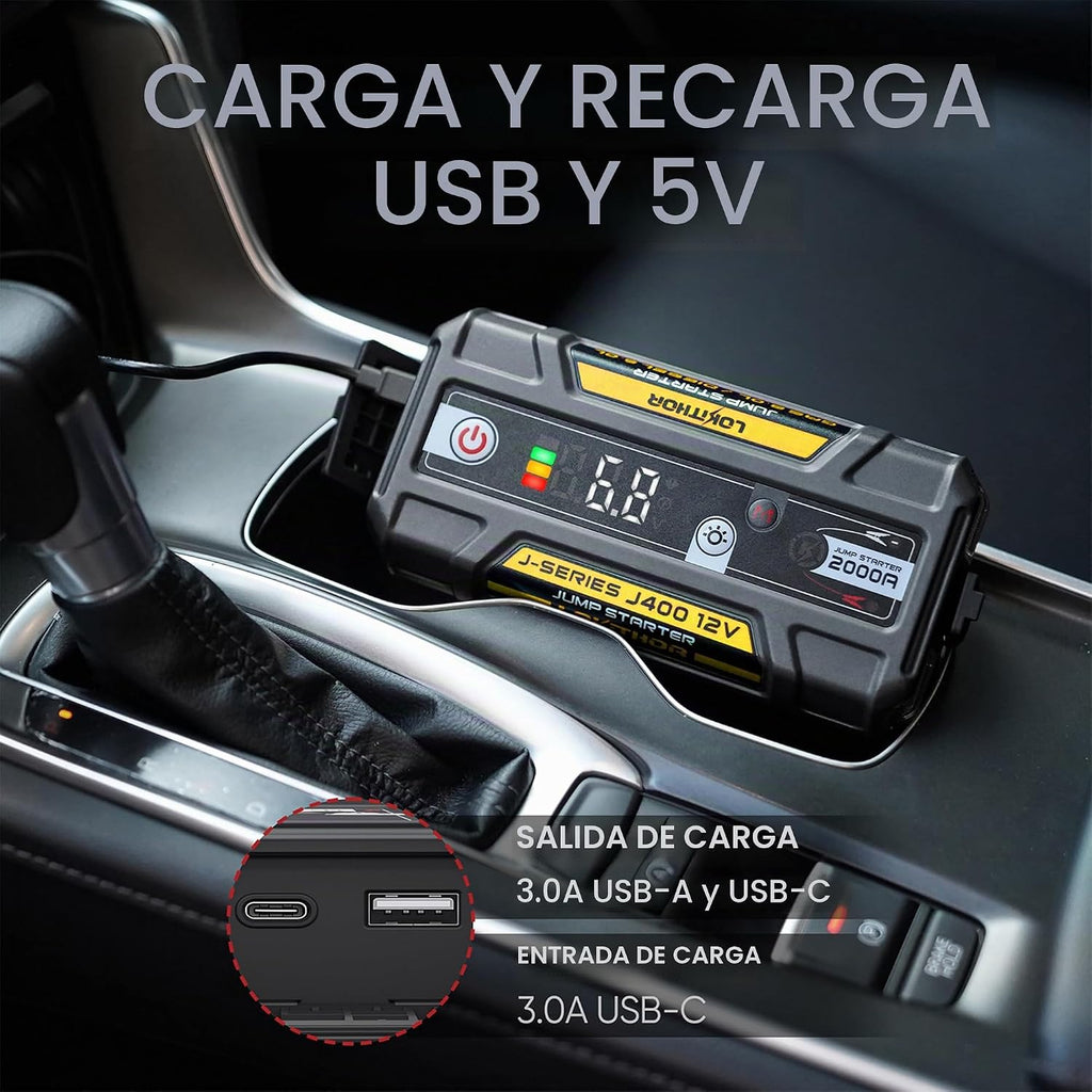 LOKITHOR J400 Arrancador con tecnología ConnectMax, arrancador port...