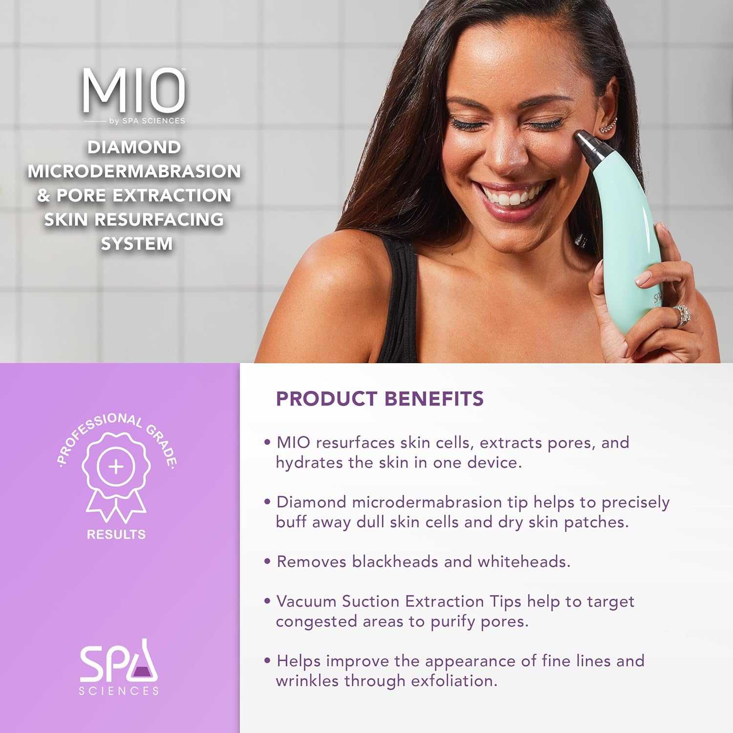 Spa Sciences MIO Diamond Microdermabrasion - Removedor de puntos ne...